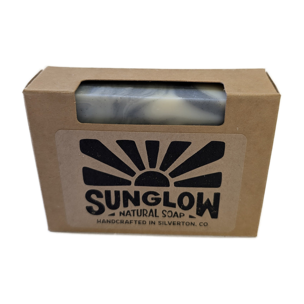 Big Blue Sky soap in its kraft box