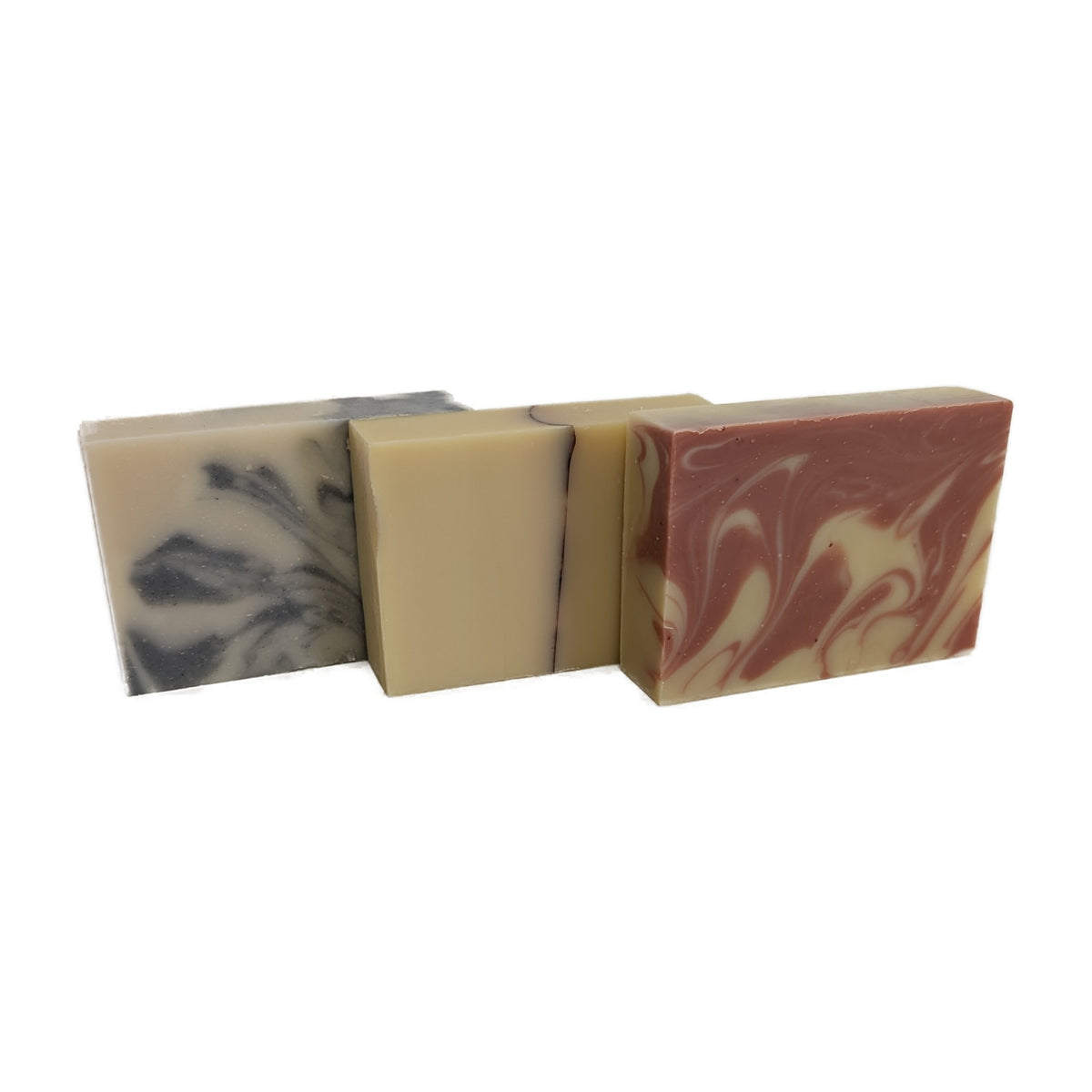 Big Blue Sky, First Light and Afterglow soap bars side by side