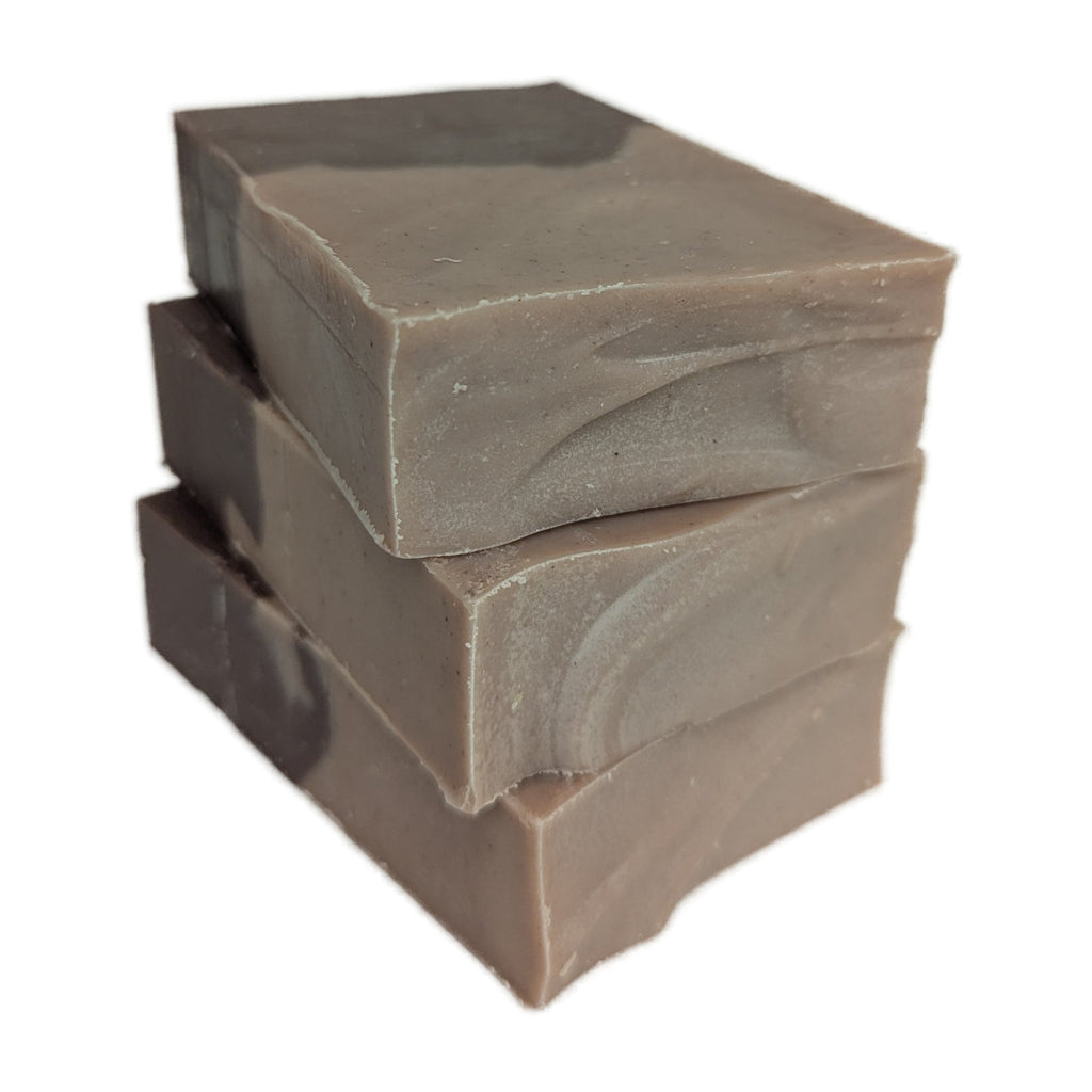 Three Mountain Majesty soap bars stacked, seen from the side