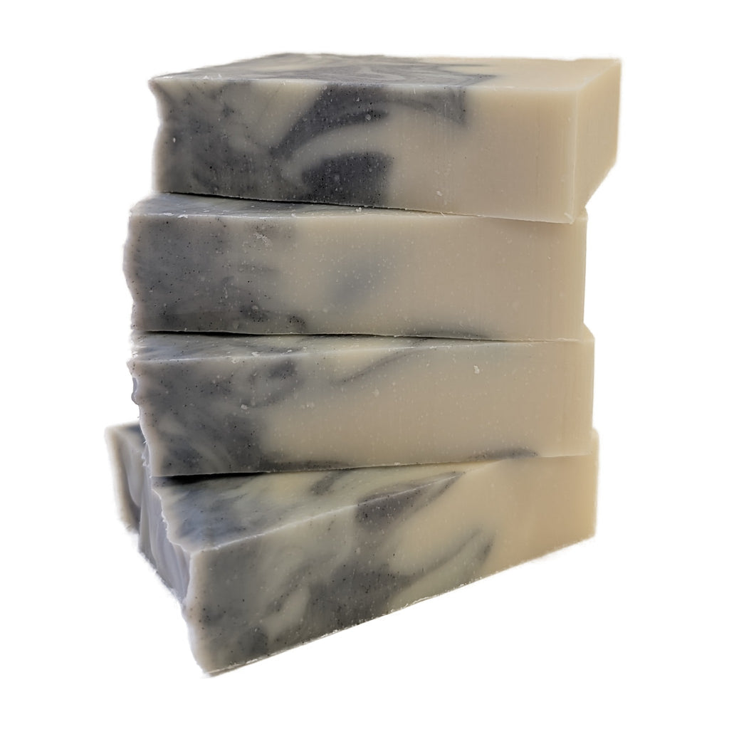 A stack of four Big Blue Sky soap bars